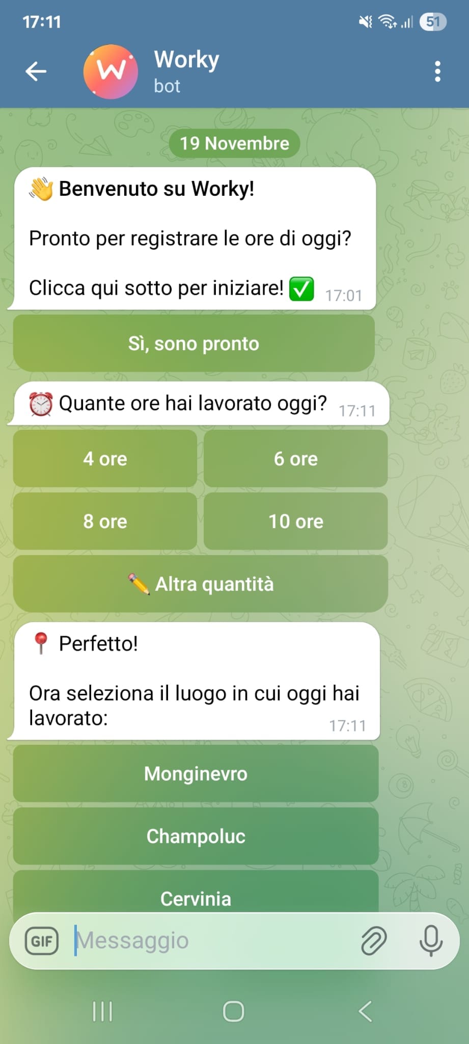 Worky Telegram Bot